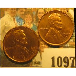 1097 _ Pair of 1937 S Lincoln Cents, Brilliant Red Uncirculated.