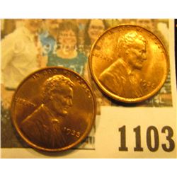 1103 _ Pair of 1935 P Lincoln Cents, Brilliant Red-brown Uncirculated.
