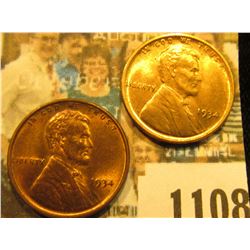 1108 _ Pair of 1934 P Lincoln Cents, both red-brown to Brilliant Red Uncirculated.