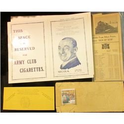 1113 _ "Nicola, Emperor of Magic Tour-India 1930" Program with a Space Reserved for Army Club Cigare