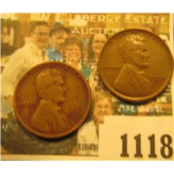 1118 _ 1934 D Lincoln Cent, Brown AU & 33 D Fine.