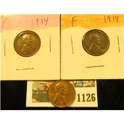 1126 _ (2) 1914 P Fine; 36 P Mostly Red EF; & 36 S AU Lincoln Cents.