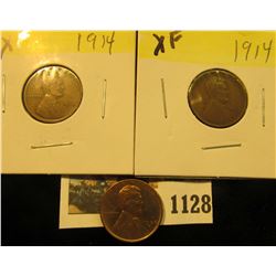 1128 _ (2) 1914 P EF & 38 S Uncirculated Lincoln Cent.