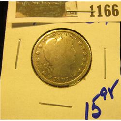 1166 _ 1897 P U.S. Barber Silver Quarter.