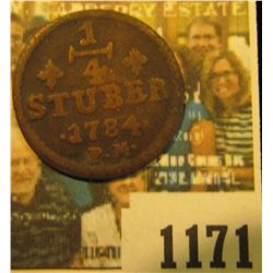 1171 _ 1784 P.M. Julich-Bery German States, KM # 205 1/4 Stuber