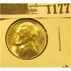 1177 _ 1945 D Blazing Beauty World War II Silver Jefferson Nickel.