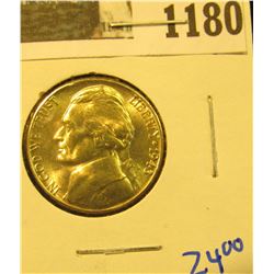 1180 _ 1943 S Blazing Beauty World War II Silver Jefferson Nickel.