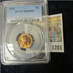 1201 _ 1941 P Lincoln Cent, PCGS slabbed MS65RD