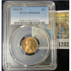 1202 _ 1941 D Lincoln Cent, PCGS slabbed MS65RD