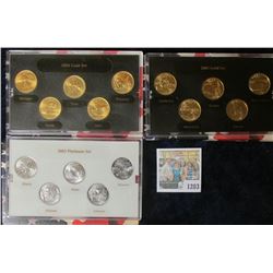 1203 _ 2003 Platinum Edition, 2004 Gold Edition, & 2005 Gold Edition State Quarter Sets. Each is a f
