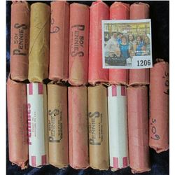 1206 _ (15) Rolls of Late 1950 to early 1960 Lincoln Cents in paper wrappers, most appear to be circ