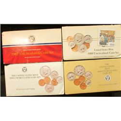 1213 _ 1987, 88, 89, & 90 U.S. Mint sets. All original as issued. (total face value $7.28) Red Book