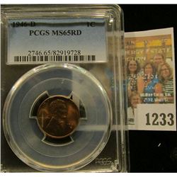 1233 _ 1946 D Lincoln Cent, PCGS slabbed MS65RD