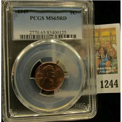 1244 _ 1949 P Lincoln Cent, PCGS slabbed MS65RD.