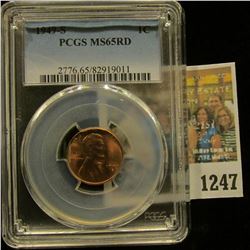 1247 _ 1949 S Lincoln Cent, PCGS slabbed MS65RD.