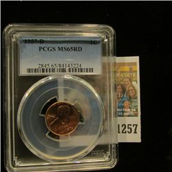 1257 _ 1957 D Lincoln Cent, PCGS slabbed MS65RD.