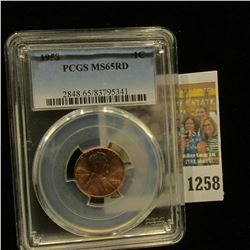 1258 _ 1958 P Lincoln Cent, PCGS slabbed MS65RD.