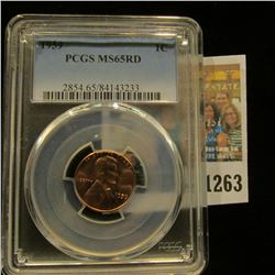 1263 _ 1959 P Lincoln Cent, PCGS slabbed MS65RD.