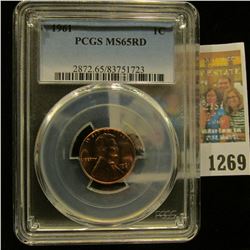 1269 _ 1961 P Lincoln Cent, PCGS slabbed MS65RD.