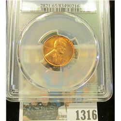 1316 _ 1954 S Lincoln Cent, PCGS slabbed MS65RD.