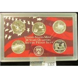 1327 _ 2004 S U.S, Silver State Quarter Proof Set, Original as issued. (5 pcs.).