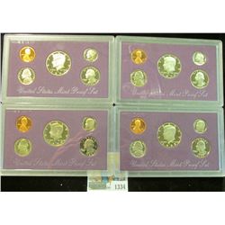 1334 _ 1988 S, 89 S, 90 S, & 91 S U.S. Proof Sets. All original as issued.