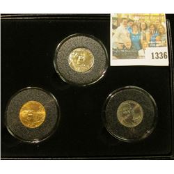 1336 _ Encased Three-Piece Jefferson Nickel Set  "2006 Return to Monticello", all 2006 P one of whic