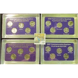 1350 _ 2007, 2008, 2009, & 2010 Commemorative Quarters Platinum Edition  Five-piece Statehood Quarte