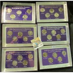 1351 _ 1999, 2000, 2001, 2002, 2003, & 2004 "Commemorative Quarters Platinum Edition" Five-piece Sta