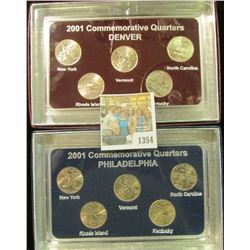1354 _ 2001 Philadelphia & Denver Mint United States Statehood Quarters in special cases each of whi