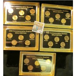 1366 _ 2004, 2005, 2006, 2007, & 2008"Commemorative Quarters Gold Edition" Five-piece Statehood Quar