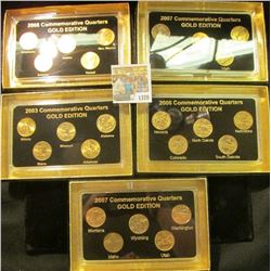 1370 _ 2003, 2006, (2) 2007, & 2008 "Commemorative Quarters Gold Edition" Five-piece Statehood Quart