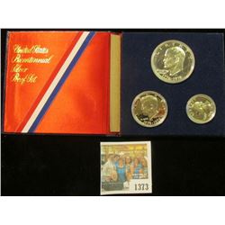 1373 _ 1976 S Silver Three-Piece U.S. Bicentennial Proof Set in original silk and velvet-lined holde