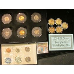 1406 _ 2005 P & D "Bison" Nickels; 2005 P Gold-plated "Bison" Nickel; (2) 2005 D :Ocean in View" & 2