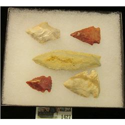 1427 _ Native American Artifacts from the Collection of John Thompson in a 5" x 6" glass-fronted cas