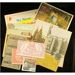 1438 _ Pair of Brazil Coins in a special case; "Sample Ice Co. Ice Coupons" for a total of 200 pound