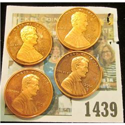 1439 _ 2004 S, 2008 S, 2010 S, & 2011 S Proof Lincoln Cents.