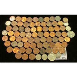 1443 _ Approximately (80) Old Memorial Cents; Holed Capped Bust U.S. Silver Half Dime; 1943S Steel C