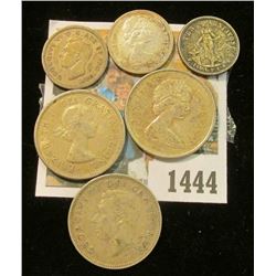 1444 _ Canada Silver Coins (.95c face value) & 1941 D Silver Philippines Islands 10 Centavos.