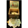 Image 1 : 1468 _ "Golden Pair Cigars" Wooden Box with various memorabilia including a roll of Harkin's Campaig