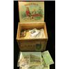 Image 2 : 1468 _ "Golden Pair Cigars" Wooden Box with various memorabilia including a roll of Harkin's Campaig