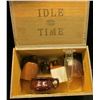 Image 1 : 1483 _ "1 oz. Vitax USA" Medicine Funnel; Square Stoneware Whiskey Flask; small stoneware Whiskey Ju