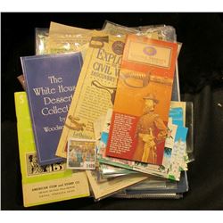 1489 _ Three-ring Notebook titled by Doc "Dinosaurs", contains a few First Day Covers; few brochures