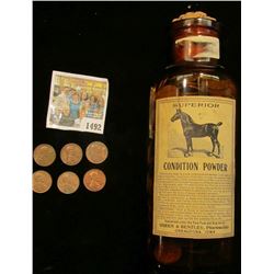1492 _ Old Horse Medicine Bottle "Superior Condition Powder" from Green & Bentley, Pharmacists Oskal
