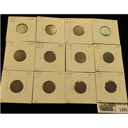 1495 _ 1892, (3) 1893, (3) 1895, (3) 1896, 1897, & 1898 Indian Head Cents. All carded and priced to