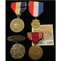 1497 _ Group of Four medals dating back to 1909 and including both an Ottumwa Medal and military ser