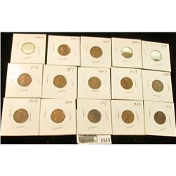 1515 _ 1909P, 10P, 11P, 12P, 13P, 16P, D, 17P, D, 18P, D, 19P, D, 20P, D, & S Lincoln Cents. All car