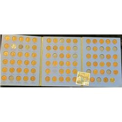 1530 _ 1941-73 Nearly Complete Set of Lincoln Head Cents in a blue Whitman folder. Grades up to BU.