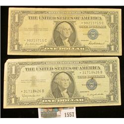 1557 _ Series 1957 & Series 1957B Star Replacement One Dollar Silver Certificates.