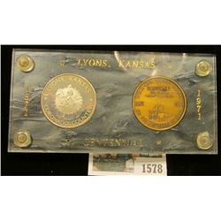 1578 _ 1871-1971 "Lyons, Kansas Centennial" Serial no. 176 two-piece Medal Set in a special holder w